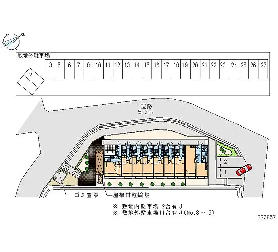 ★手数料０円★広島市安佐南区相田６丁目　月極駐車場（LP）